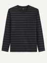 Celio Blau-schwarz gestreiftes Herren-T-Shirt Celio