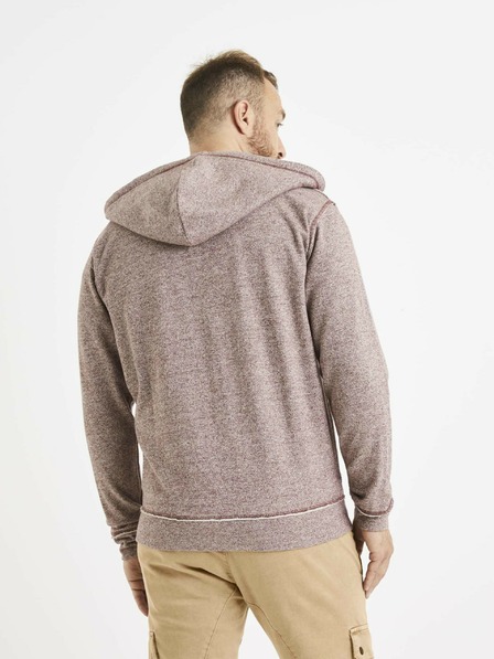 Celio Burgunderfarbener Herren-Kapuzenpullover Celio