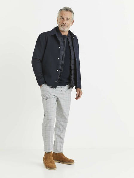 Celio Hellgraue Herren-Karohose Celio