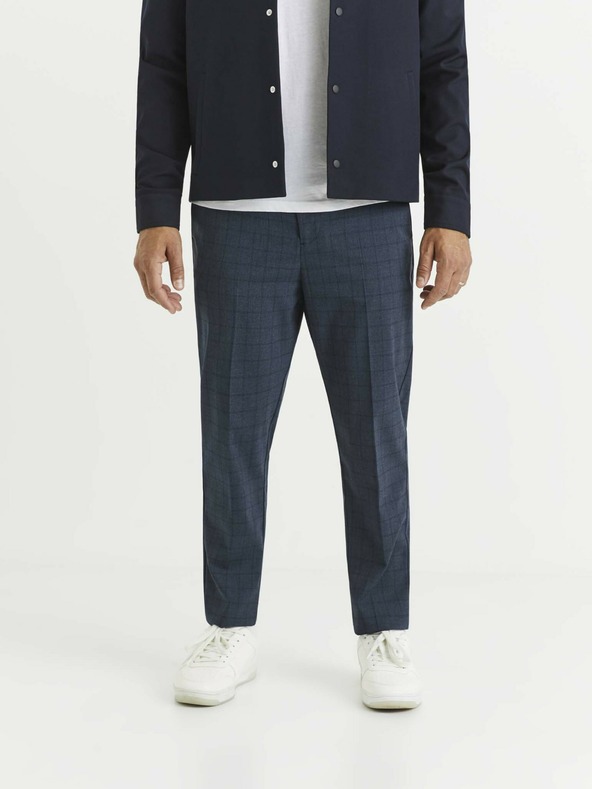 Celio Dunkelblaue Herren-Karohose Celio
