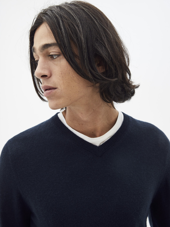 Celio Dunkelblauer Basic-Pullover Celio Sebase