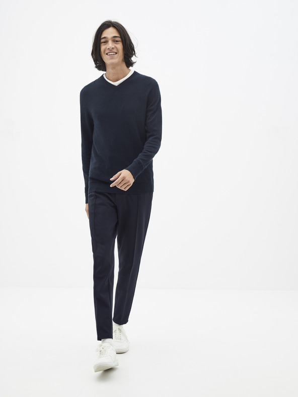 Celio Dunkelblauer Basic-Pullover Celio Sebase
