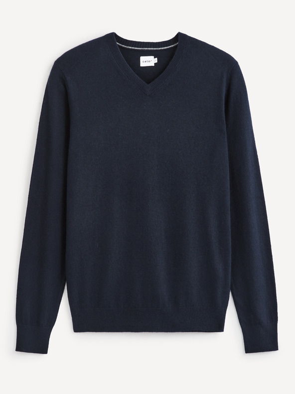 Celio Dunkelblauer Basic-Pullover Celio Sebase