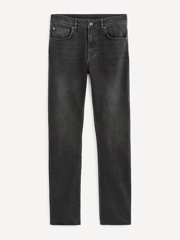 Celio Schwarze Straight-Fit-Jeans Celio Voblack5