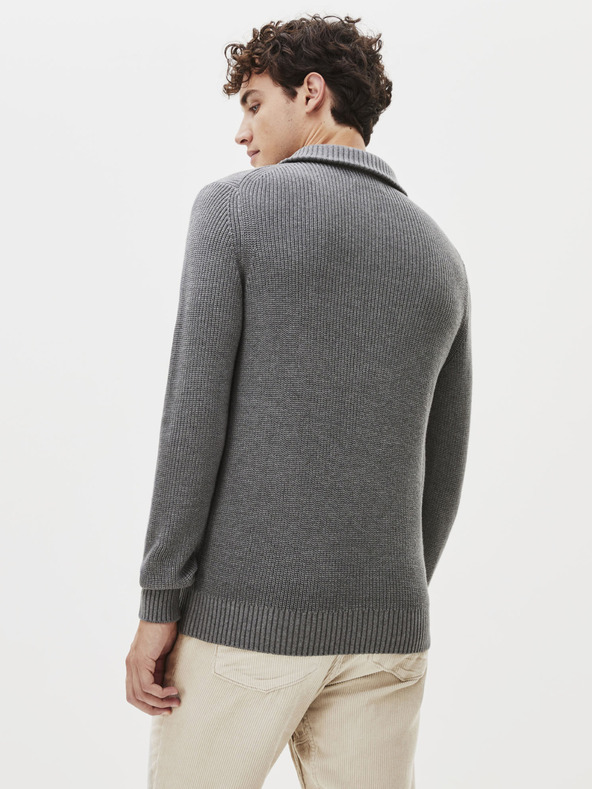 Celio Grauer Herrenpullover mit Stehkragen Celio Penolta