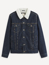 Celio Dunkelblaue Jeansjacke mit Pelzimitat Celio Susherpa
