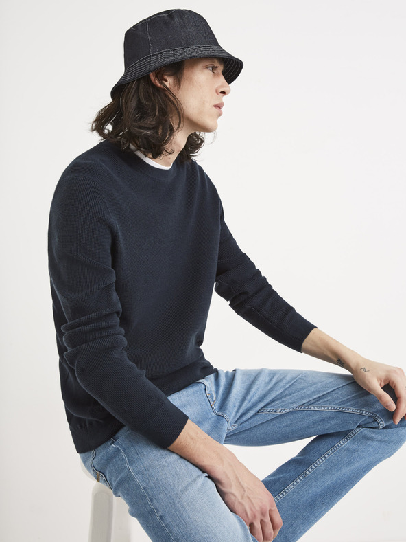 Celio Dunkelblauer Basic-Pullover Celio Tepic