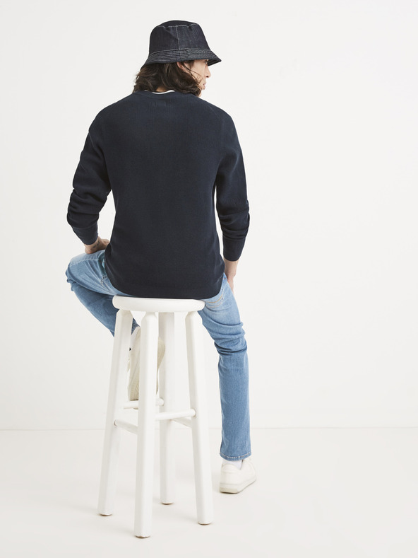 Celio Dunkelblauer Basic-Pullover Celio Tepic