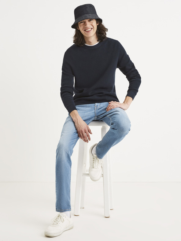 Celio Dunkelblauer Basic-Pullover Celio Tepic