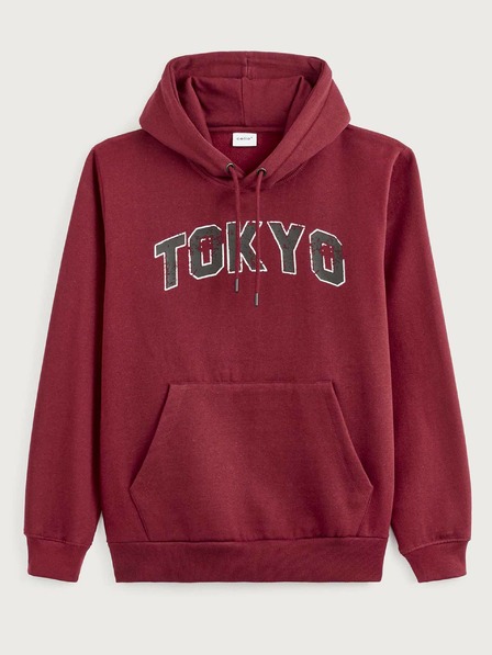 Celio Burgunderfarbener Kapuzenpullover Celio Vetokyo