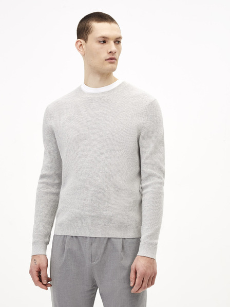 Celio Hellgrauer Basic-Pullover Celio Tepic