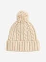 Celio Beige Mütze mit Bommel Celio Vicable