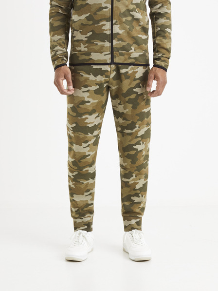 Celio Khaki-gemusterte Jogginghose Celio Vojogyoke