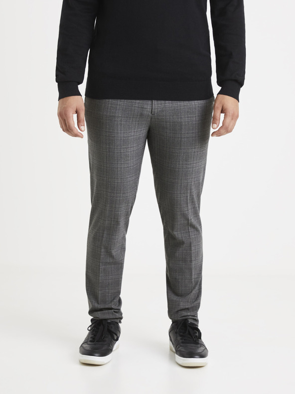 Celio Grau karierte Hose Celio Volouis2