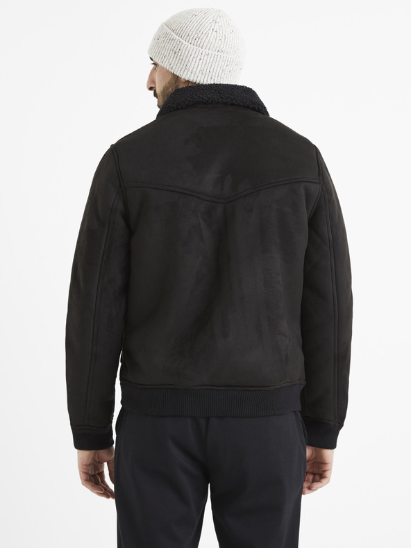 Celio Schwarze Kunstpelzjacke Celio Vutoronto