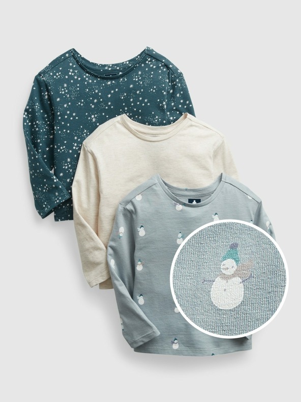 GAP Weiße Mädchen GAP Bio-Mix-T-Shirts, 3 Stk.