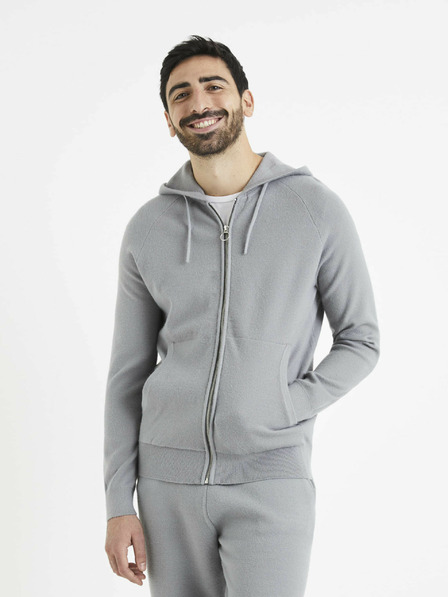 Celio Grauer Herren-Kapuzenpullover Celio
