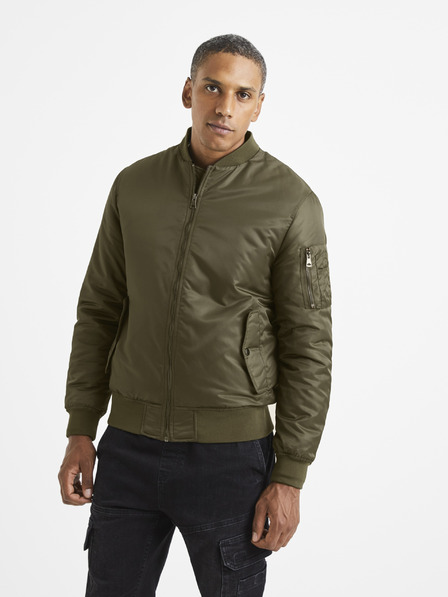 Celio Khakifarbener Herren-Kapuzenbomber Celio Vubombjump
