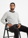 Celio Hellgrauer gemusterter Herrenpullover von Celio