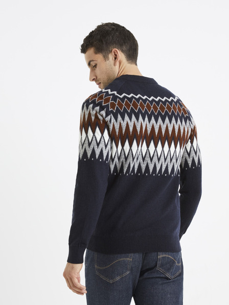 Celio Dunkelblauer gemusterter Herren Pullover von Celio