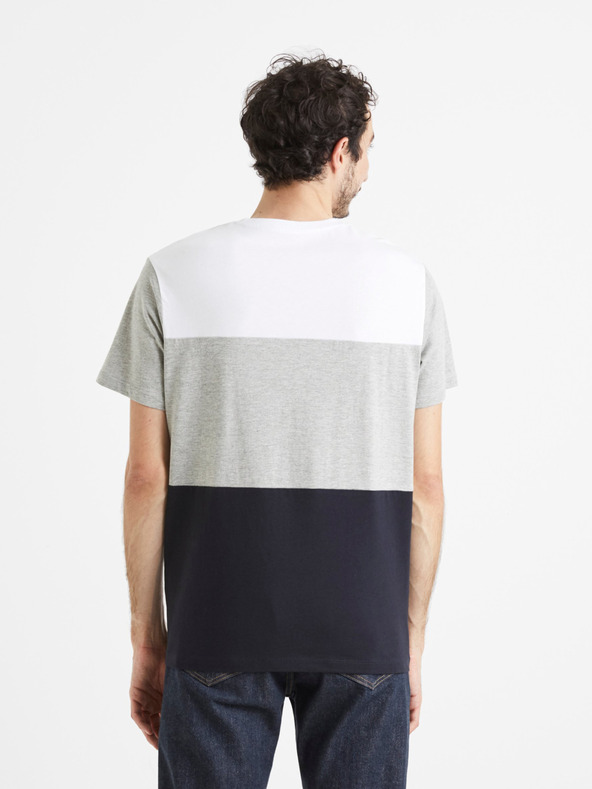 Celio Weißes und graues Herren-T-Shirt von Celio Vetrois