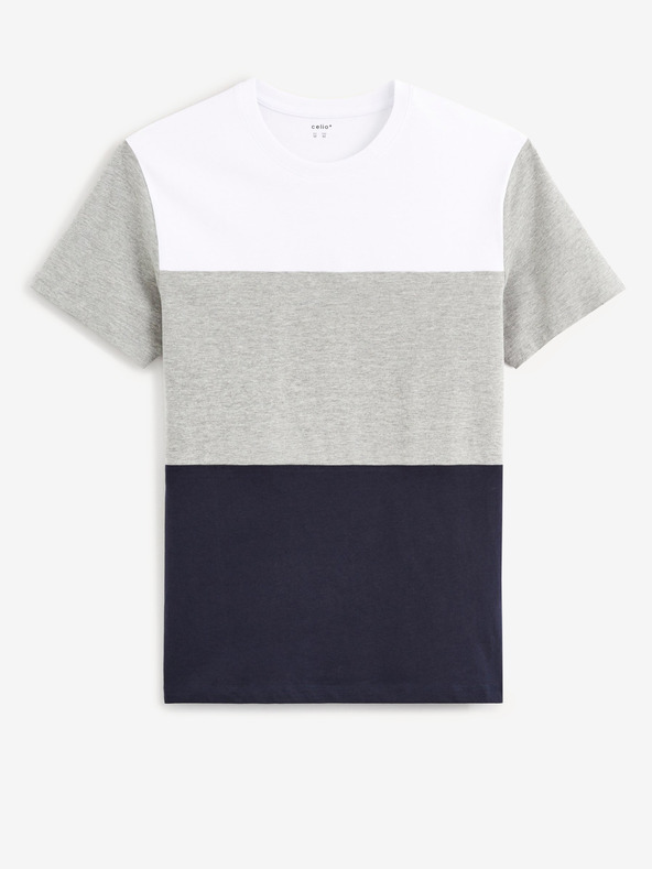 Celio Weißes und graues Herren-T-Shirt von Celio Vetrois