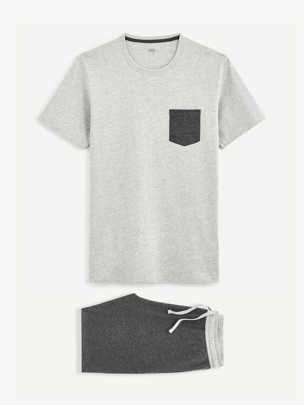 Celio Grauer Herren-Schlafanzug Celio