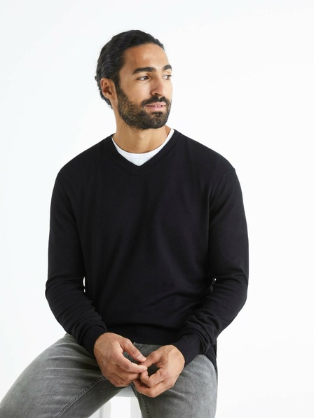 Celio Schwarzer Herrenpullover Celio Befisrtv