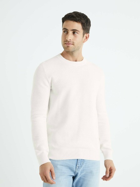 Celio Weißer Herrenpullover Celio Bepic