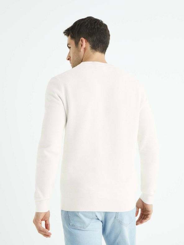 Celio Weißer Herrenpullover Celio Bepic