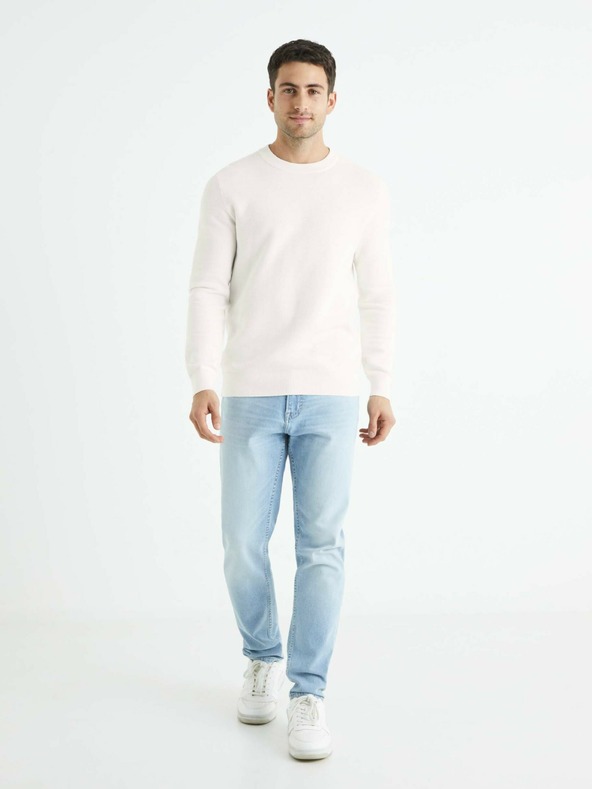 Celio Weißer Herrenpullover Celio Bepic
