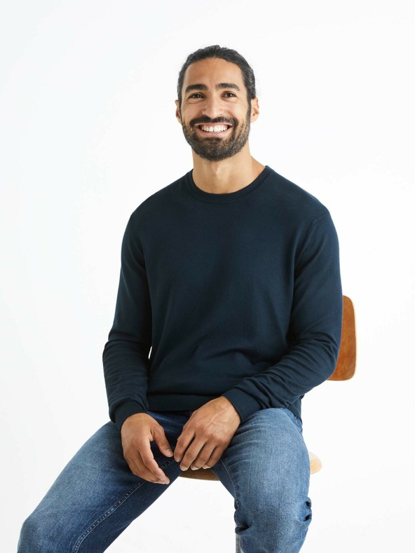 Celio Dunkelblauer Herrenpullover Celio Befirst