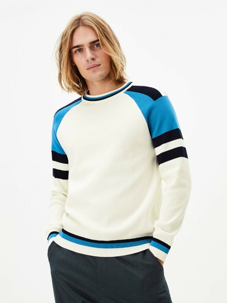 Celio Blauer und weißer Herrenpullover Celio Peswiss
