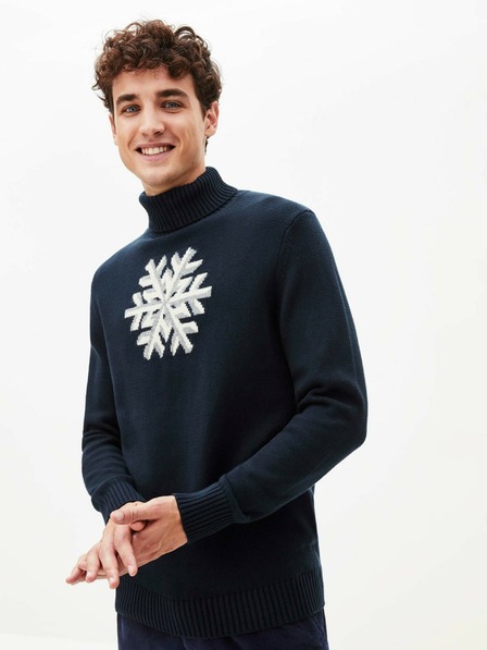 Celio Dunkelblauer Herren-Rollkragenpullover Celio Peneige