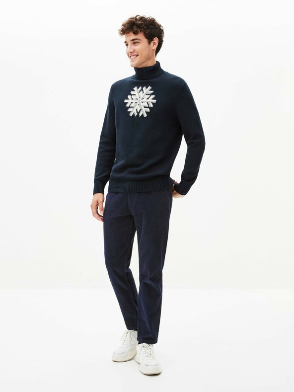 Celio Dunkelblauer Herren-Rollkragenpullover Celio Peneige