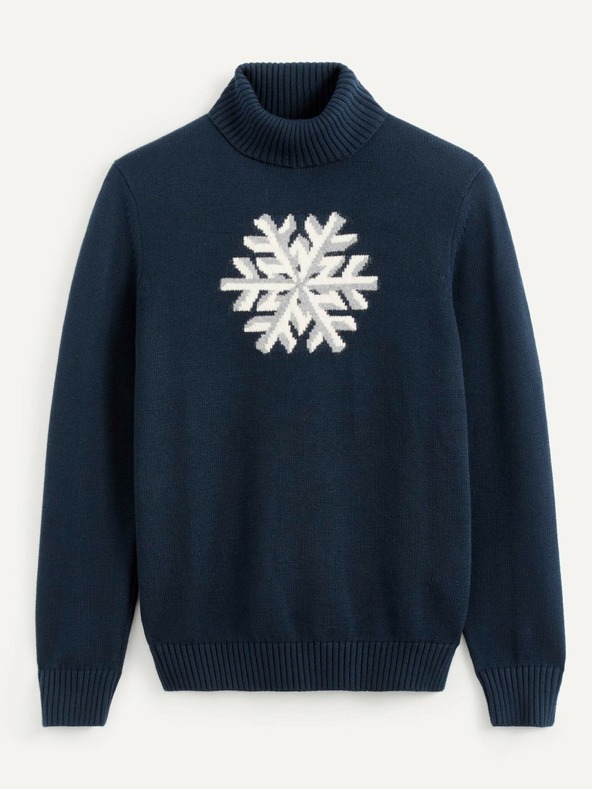 Celio Dunkelblauer Herren-Rollkragenpullover Celio Peneige