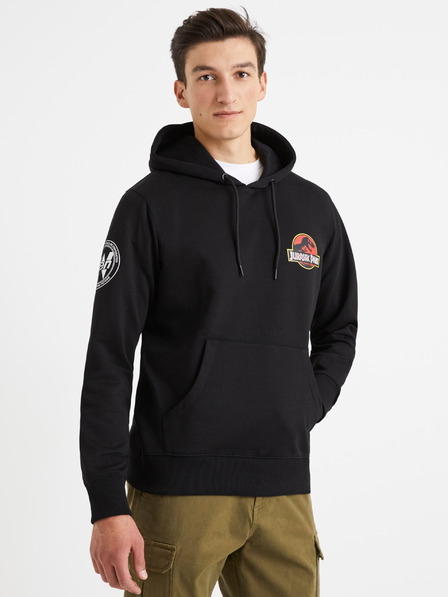Celio Schwarzer Herren-Kapuzenpullover Celio Jurassic Park