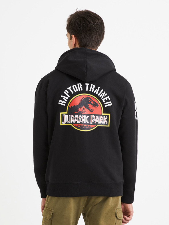 Celio Schwarzer Herren-Kapuzenpullover Celio Jurassic Park