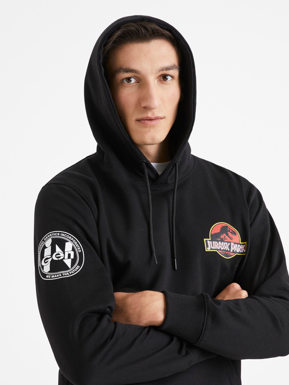Celio Schwarzer Herren-Kapuzenpullover Celio Jurassic Park