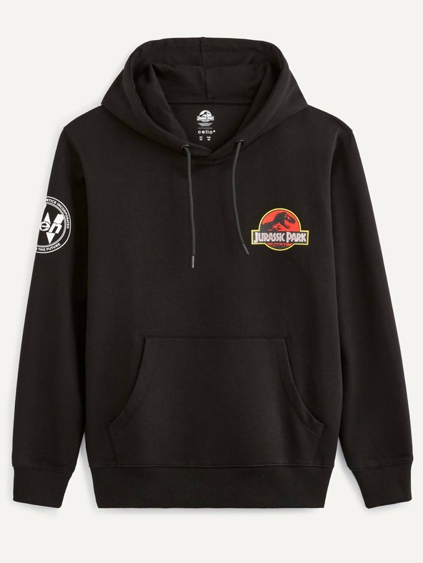 Celio Schwarzer Herren-Kapuzenpullover Celio Jurassic Park