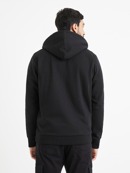 Celio Schwarzer Herren-Kapuzenpullover Celio Vetype
