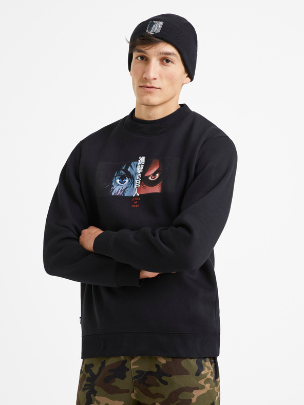 Celio Schwarzer Celio Attack on Titan Herren-Kapuzenpullover