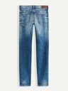 Celio Blaue Straight Fit Herrenjeans mit Rippeffekt Celio Vomarble