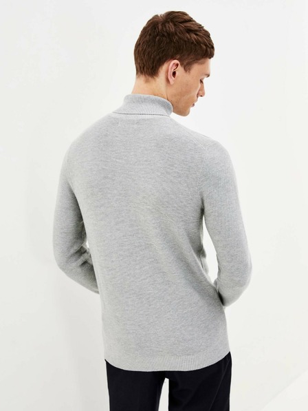 Celio Hellgrauer Herren-Rollkragenpullover Celio Pewave