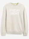 Celio Cremefarbener Herrenpullover mit Celio Apeflash Schriftzug