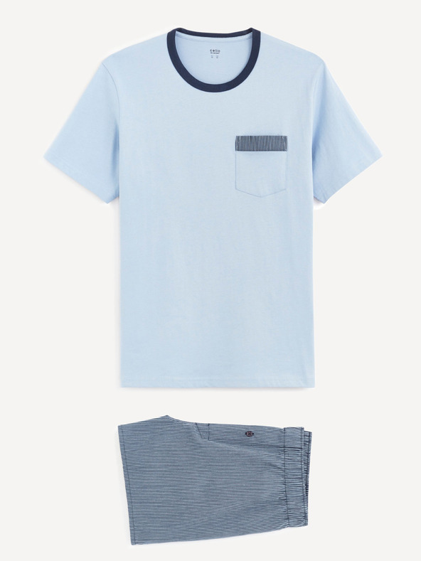 Celio Blauer Herren Schlafanzug Celio Bigbro