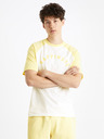 Celio Gelbes und weißes Herren Celio Ceraglan Happiness T-shirt