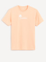 Celio Hellorangefarbenes Baumwoll-T-Shirt Celio Cecarto Sunshine
