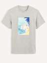 Celio Celio Cevinty Monte Carlo graues Baumwoll-T-Shirt