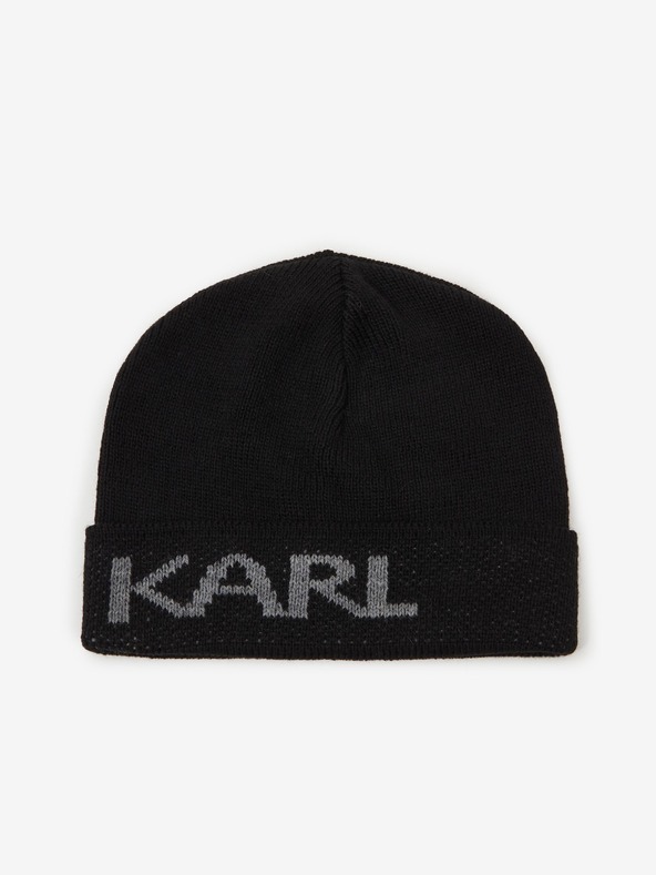Karl Lagerfeld Schwarze Mütze mit Wollmischung KARL LAGERFELD